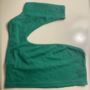 Asymmetrical Turtle Neck Crop Top